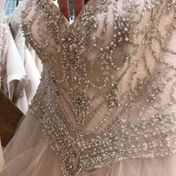 Sample BLUSH PINK Wedding Dress, BLING Prom Princess Disney Ballgown Cinderella - Picture 4 of 15